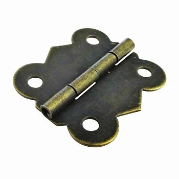 Петля карточная фигурная 25х30 (2 шт) бронза