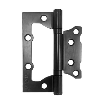 На картинке «Петля накладная Vrata 100х75х2,0 без врезки, б/к, графит»