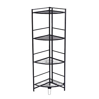 Полка напольная Zenfort 4-ярусная угловая AE-3551A4, черный