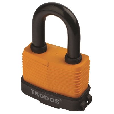 На картинке «Замок навесной "Trodos"(Blister) ВС-SP-50 всепогодный, оранжевый»