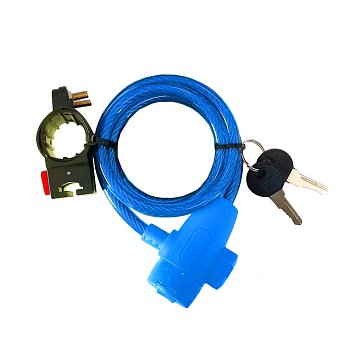 Замок тросовый Trodos 83204 велосипедный 8х1000, 2 ключа, синий