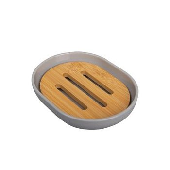 Мыльница пластик бамбук Gray PS0112FA-SD
