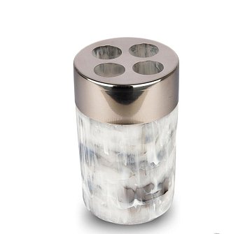 Подставка д_зубн. щеток пластик Мрамор белый B2042A-Y