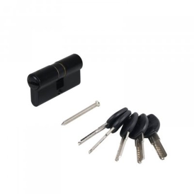 На картинке «Механизм цилиндровый "Аллюр Латунь" ЦМП 60-5К перфоключей,черный»