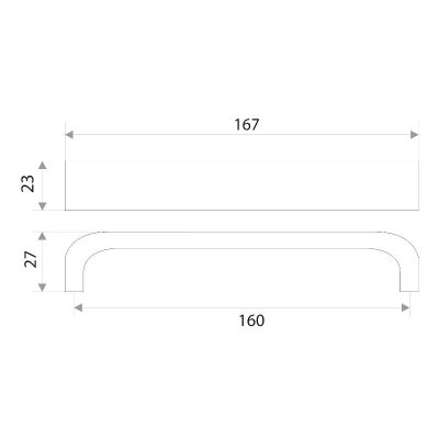 На картинке «Ручка-скоба KA909 (160мм) хром»