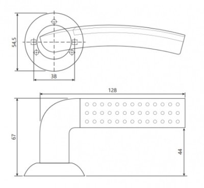 На картинке «Ручки дверные Code Deco H-14026-A-AB»