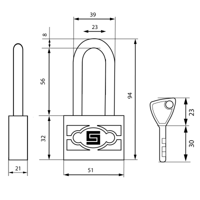 На картинке «Замок навесной БУЛАТ ВС 3-П50-01 ПЛ стальной 5кл. d=7,5мм »
