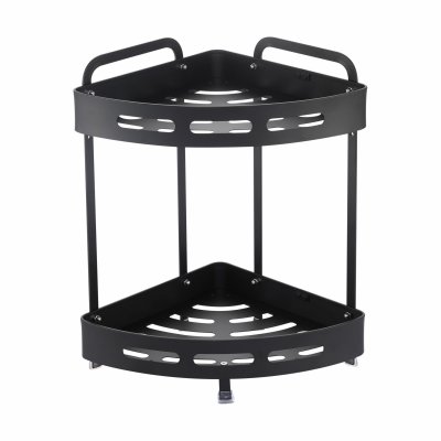 На картинке «Полка настенная Zenfort 2-ярусная угловая "TA-3542B2", черный»