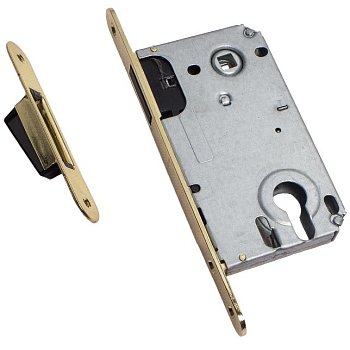 Защелка врезная Trodos CX8550ET с фиксацией под цилиндр, магнит, золото