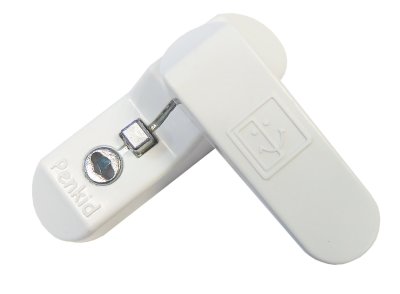 На картинке «Оконный блокиратор Sash Lock (белый)»