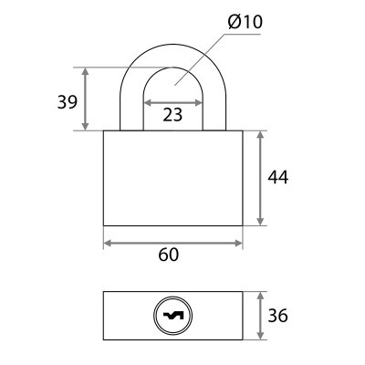 На картинке «Замок навесной "Trodos"(Blister) ВС-SP-50 всепогодный, оранжевый»