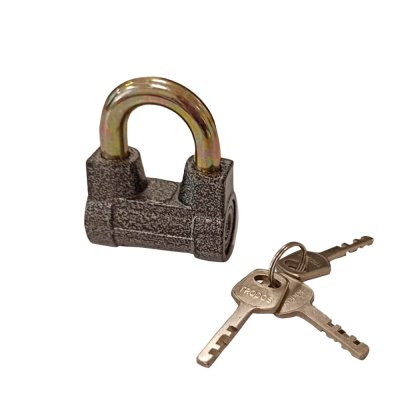 На картинке «Замок навесной Trodos BC-AL-4-60 алюминий, шагрень серый, блистер»