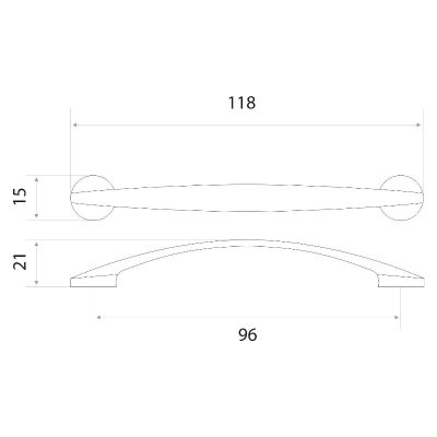 На картинке «Ручка-скоба 14.89.01 "Bridge" 96, золото»
