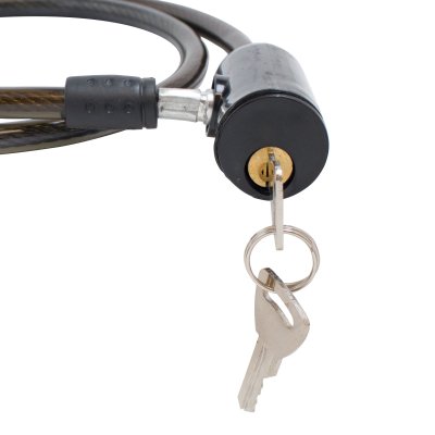 На картинке «Замок велосипедный тросовый СТАНДАРТ ВС-Т8 (800 мм) BLACK черный »