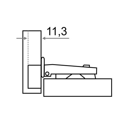На картинке «Петля мебельная накладная SLIDE-ON (YXA-362А) (11.04.02) (60гр) с площадкой»