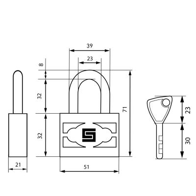 На картинке «Замок навесной БУЛАТ ВС 3-П50 ПЛ стальной 5кл. d-7,5мм »