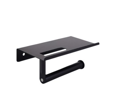 На картинке «Держатель для туал. бумаги с полкой для телефона черный B1154 B»