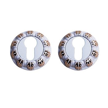 Накладка на цилиндр Trodos ET04-AL WW_PB эмаль белый_золото