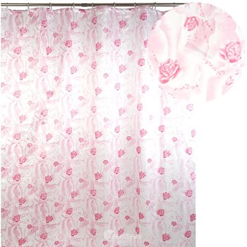 Штора для ванной 020А-21(розовая)
