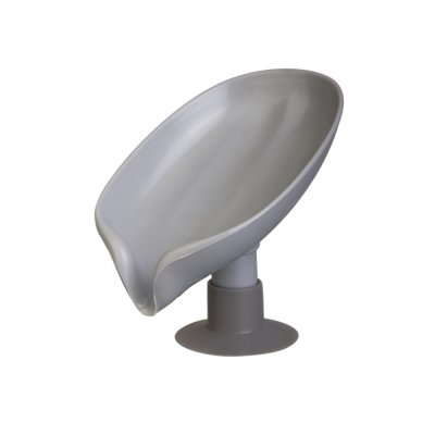 На картинке «Мыльница Лепесток пластик серая N-43»