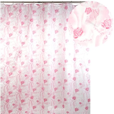 На картинке «Штора для ванной 020А-21(розовая)»