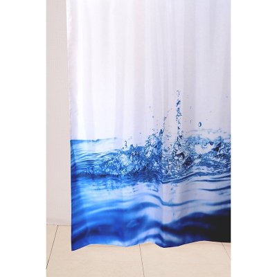 На картинке «Штора для ванной Zenfort "Капля" полиэстер 180х200см, 12 колец, с утяжелителем, мультиколор»