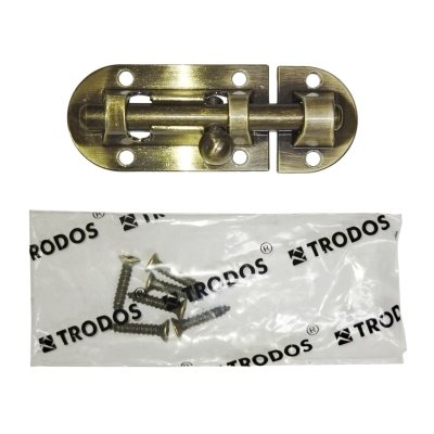 На картинке «Шпингалет накладной "Trodos"  01.02.33 L =80мм AB ( бронза )»