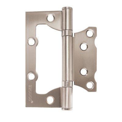 На картинке «Петля накладная Vrata 100х75х2,0 без врезки, б/к, никель, флоупак»