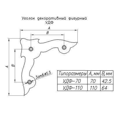 На картинке «Уголок "Декор" фигурный УДФ-110 черный матовый (г.Н.Новгород)»