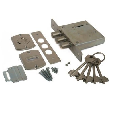 На картинке «Замок врезной ЗВ8-8Д/15 "Просам" (70901) 5 ключей »