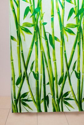 На картинке «Штора для ванной "Delphinium" WS-814 бамбук 180х180»