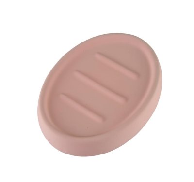 На картинке «Мыльница керамика Soft розовая B4333A-4P»