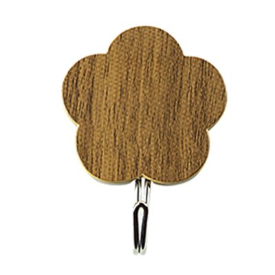 На картинке «Крючок самоклеящийся Delphinium "Темный дуб" цветок, 3 шт, блистер»