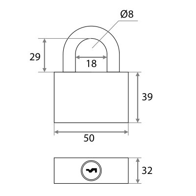 На картинке «Замок навесной "Trodos"(Blister) ВС-SP-40 всепогодный, оранжевый»