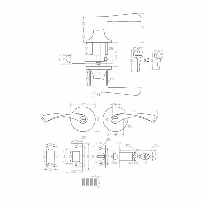 На картинке «Защелка ЗВ2-01 ключ РВ (золото) MARLOK»