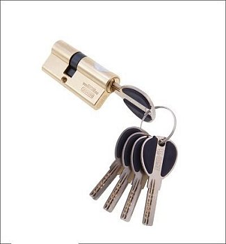 Механизм цилиндровый MSM Латунь ЦМП 70-5К 5 перфоключей, золото (PB)