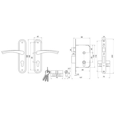 На картинке «Замок врезной ЗВ7 "Омега" бриллиант»