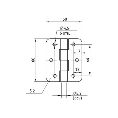 На картинке «Петля накладная ПН5-60 полимер белый»