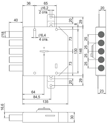 На картинке «Замок накладной "Эльбор Гранит" 1.06.56.МА»