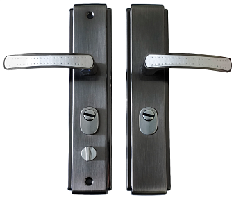 Ручка на планке для китайских дверей Vrata 1301 левая с подсветкой, алюминий, черный никель