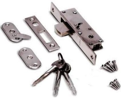 На картинке «Замок врезной ЗВ "DoorLock" 212-S 3 крестовых ключа, хром»