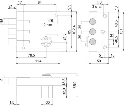 На картинке «Замок накладной "Эльбор Кремень" 1.04.52.МА »