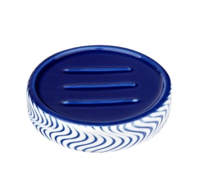 На картинке «Мыльница керамика Виток синий E1535B-SD»