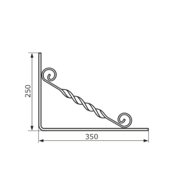 На картинке «Кронштейн фигурный "Домарт" 350х250 белый »