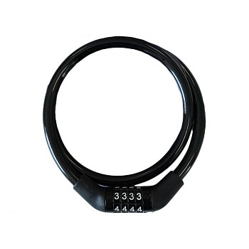 Замок кодовый Trodos 2201 велосипедный 8х650, черный