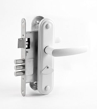 Замок врезной ЗВ9-1-02 Омега сувальдный, белый (г.Димитровград)