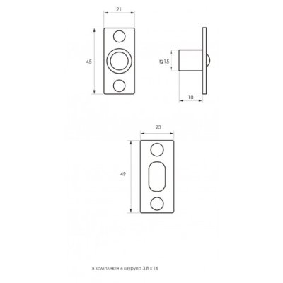 На картинке «Защелка шариковая SOLLER 588В золото»