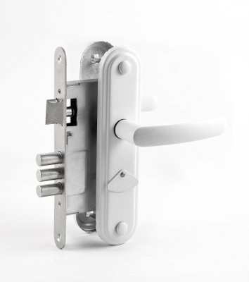 На картинке «Замок врезной ЗВ9-1-02 "Омега" сувальдный, белый»