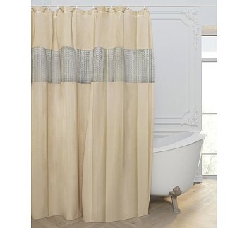 Штора для ванной Peva с 3D вставкой (бежевая) 1,8*2,0