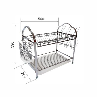 На картинке «Сушилка для посуды Trodos "АЕ-910", хром»